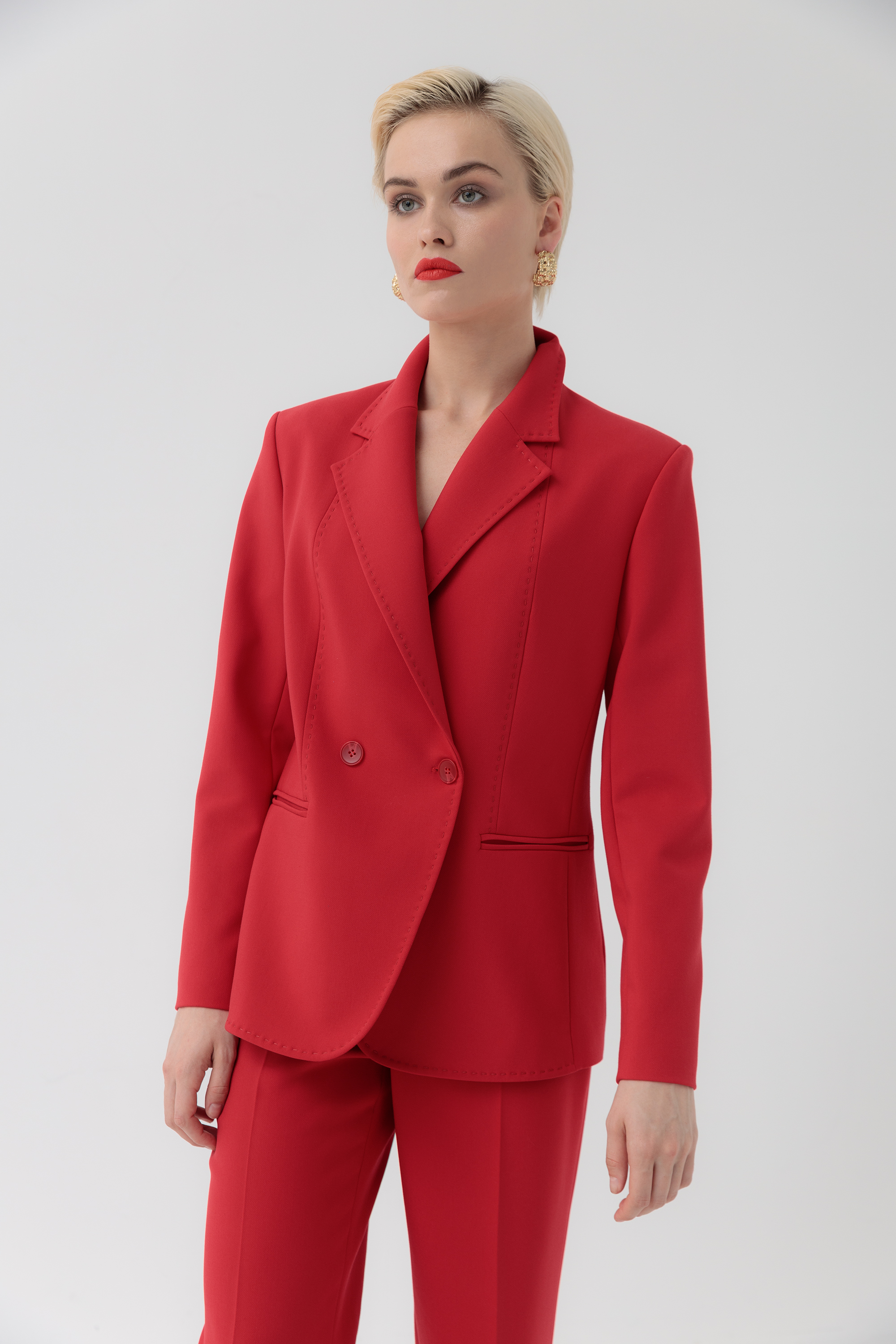 Приталенный двубортный жакет Кьянни Приталенный двубортный жакет Кьянни